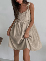 Levanzo Tied Shoulder Short Dress